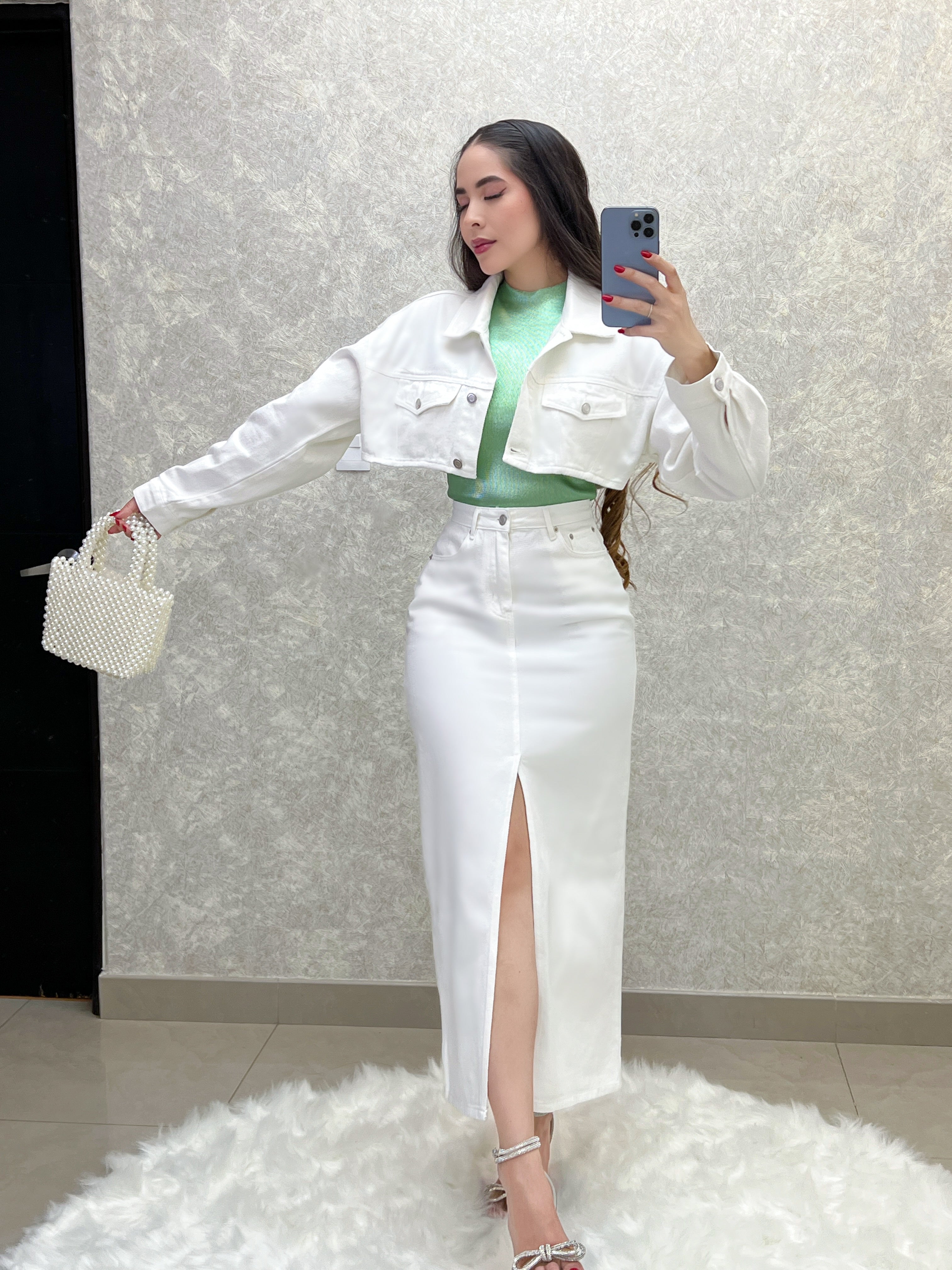 SET FALDA Y CHAQUETA BLANCO