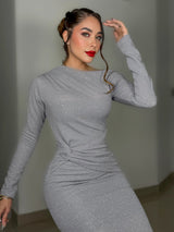 VESTIDO DORIAN PLATEADO