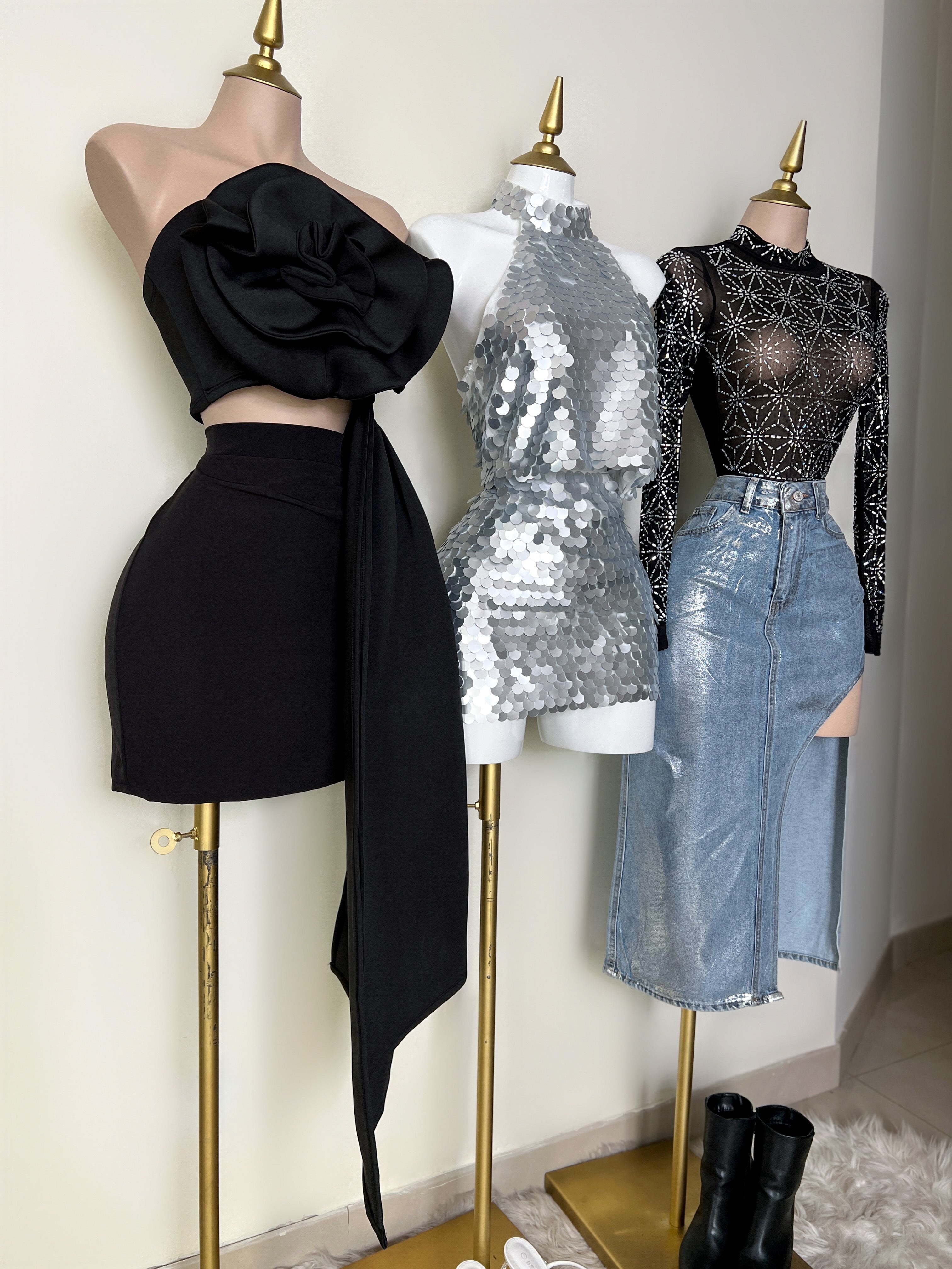 SET SILVER FALDA Y BLUSA