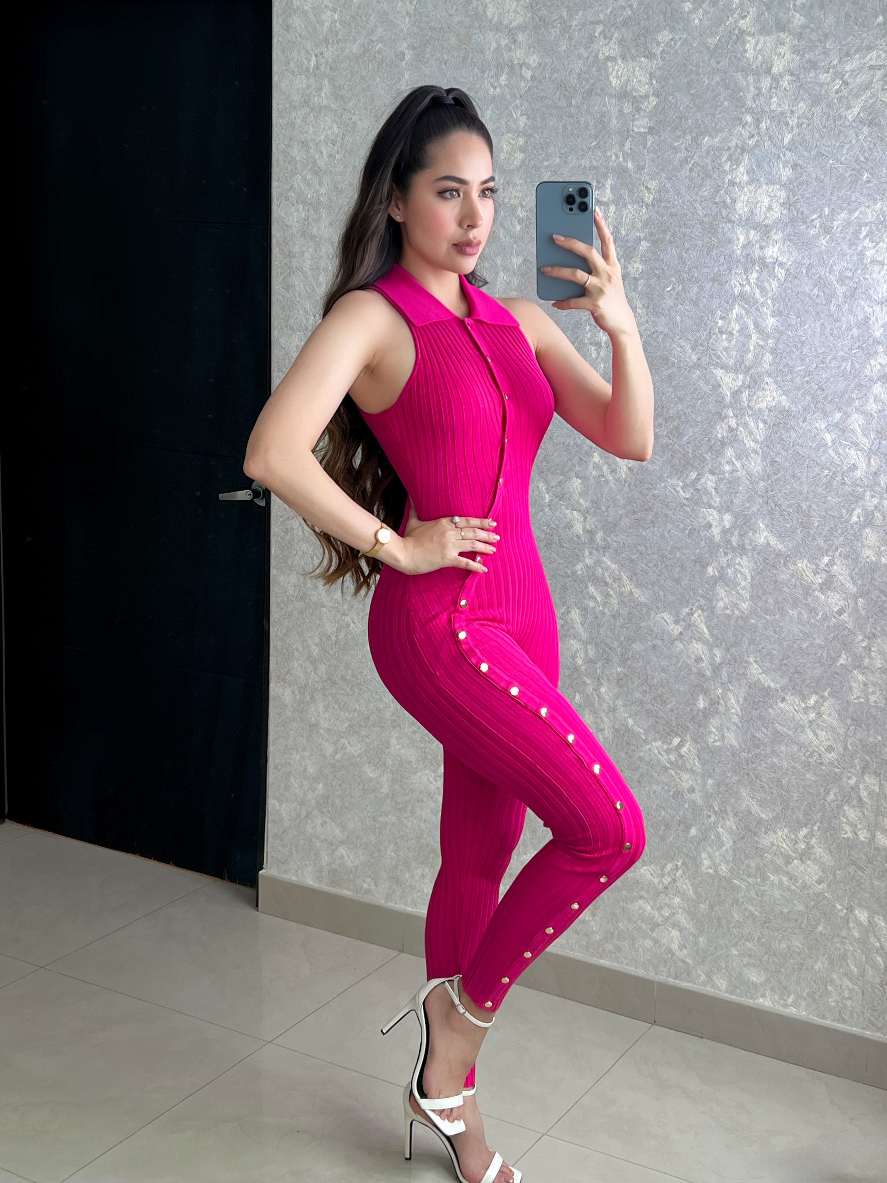 PALAZZO ROSA CON BOTONES