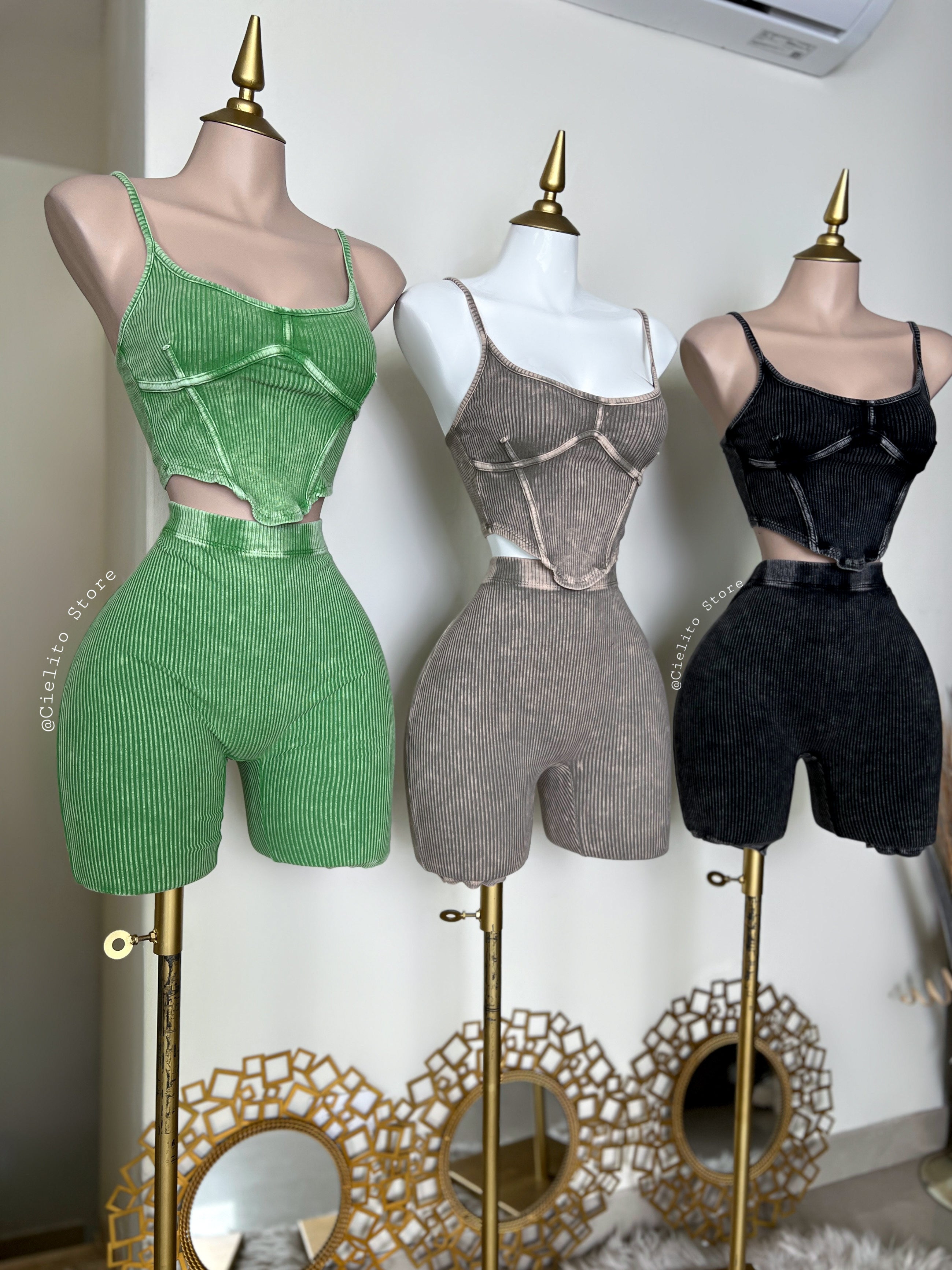 SET VERDE SHORT CON TOP