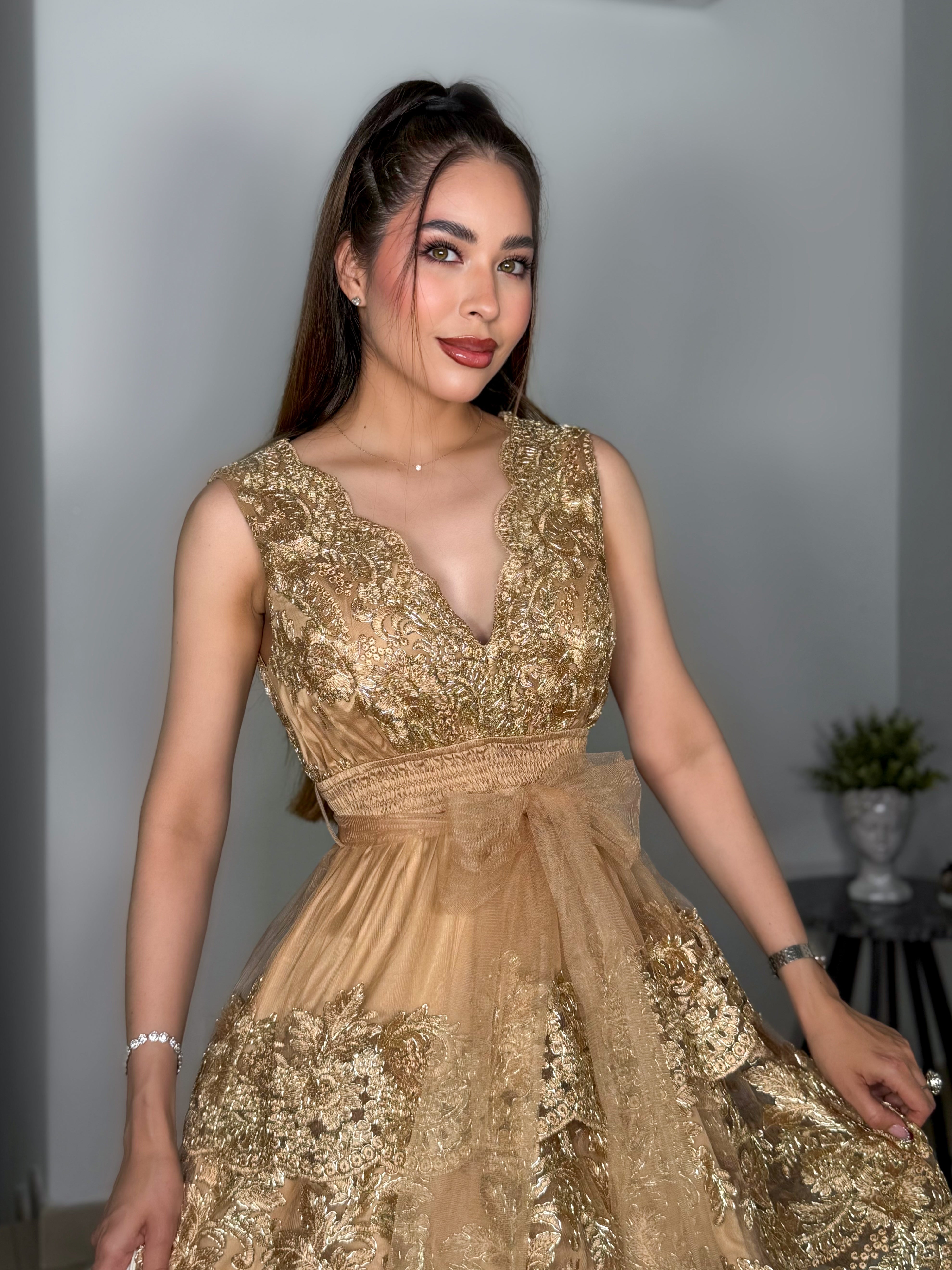 VESTIDO NATALI CAMEL