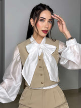 CAMISA BLANCA SATINADA