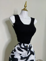 BLUSA NEGRA TEJIDA + MANGAS TEJIDAS DE CUELLO