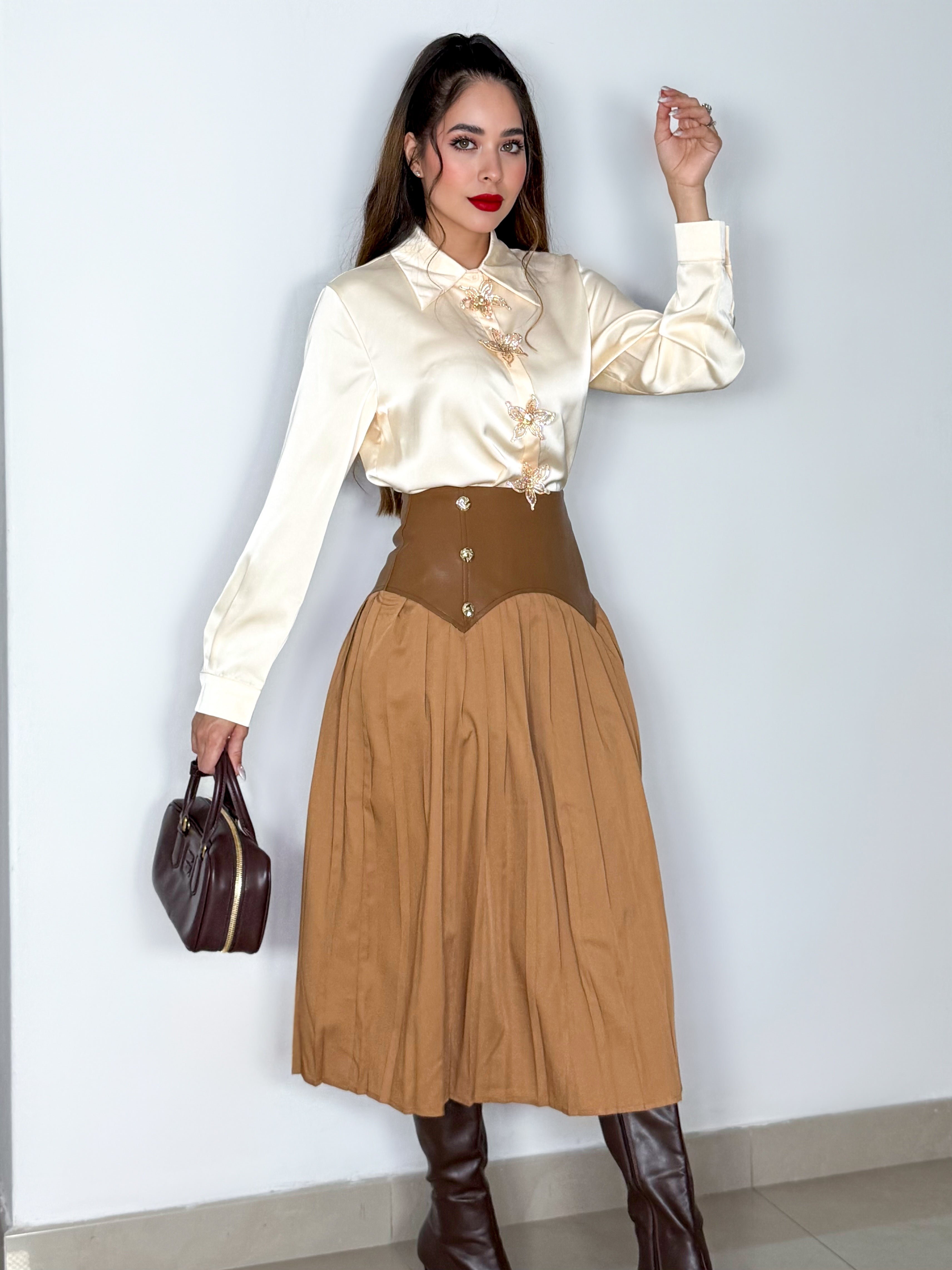 FALDA VALERIA MARRON