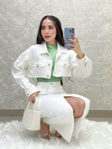 SET FALDA Y CHAQUETA BLANCO