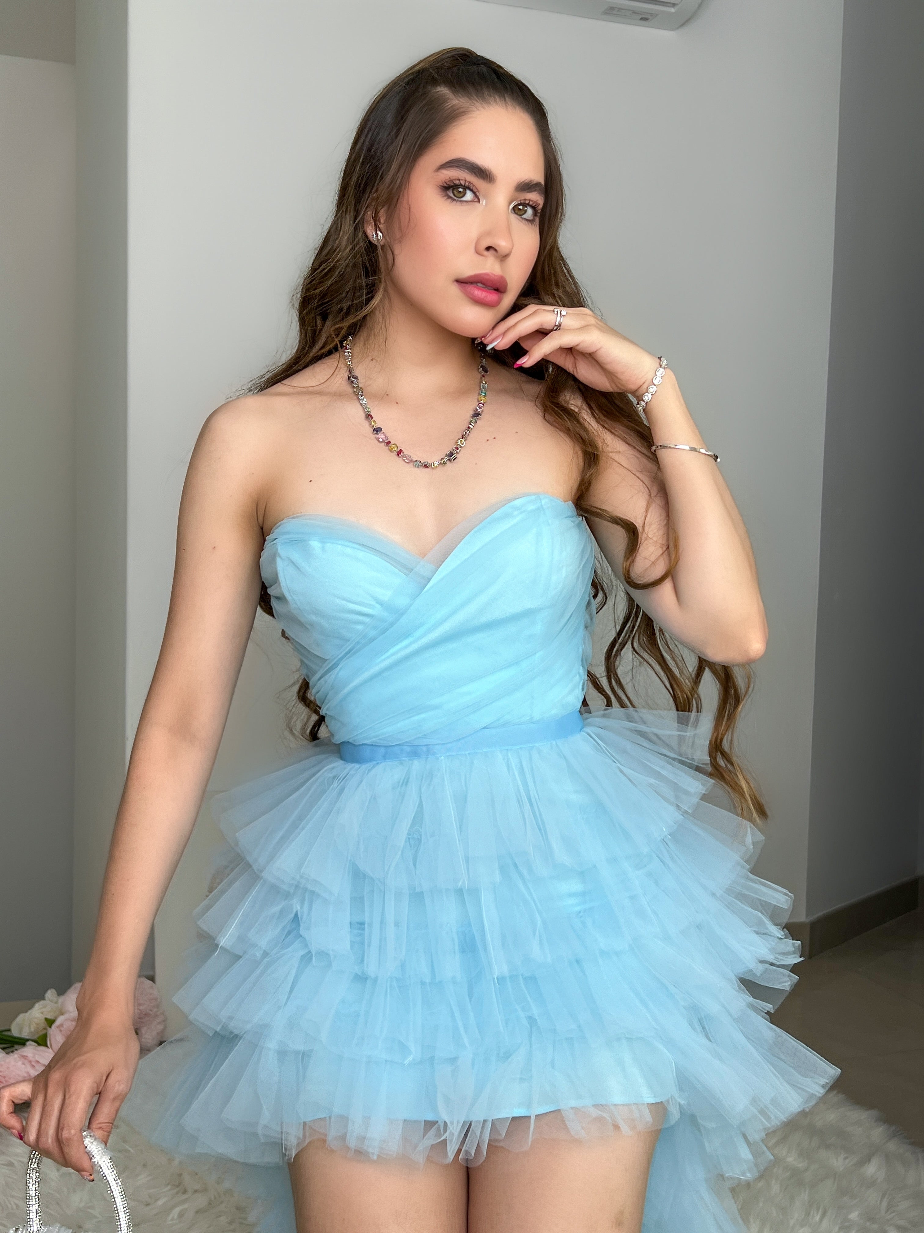VESTIDO CELESTE