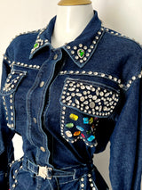 ENTERIZO MEZCLILLA CON CORAZONES