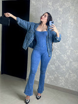 MONO AZUL TIPO CORSET