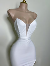 VESTIDO BLANCO CON PERLAS