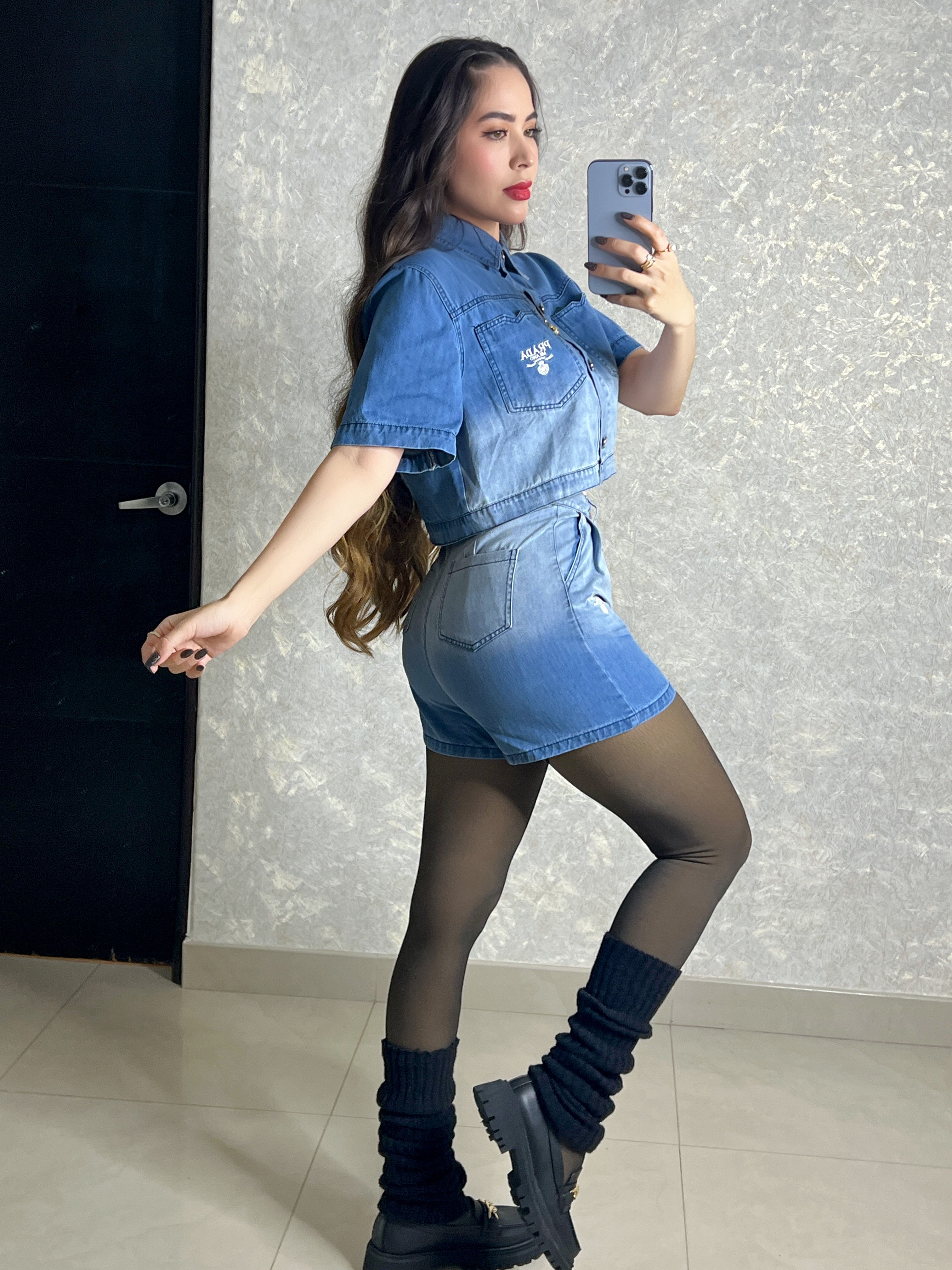 SET SHORT Y CAMISA AZUL