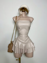 SET LIGTH BEIGE VINIPIEL