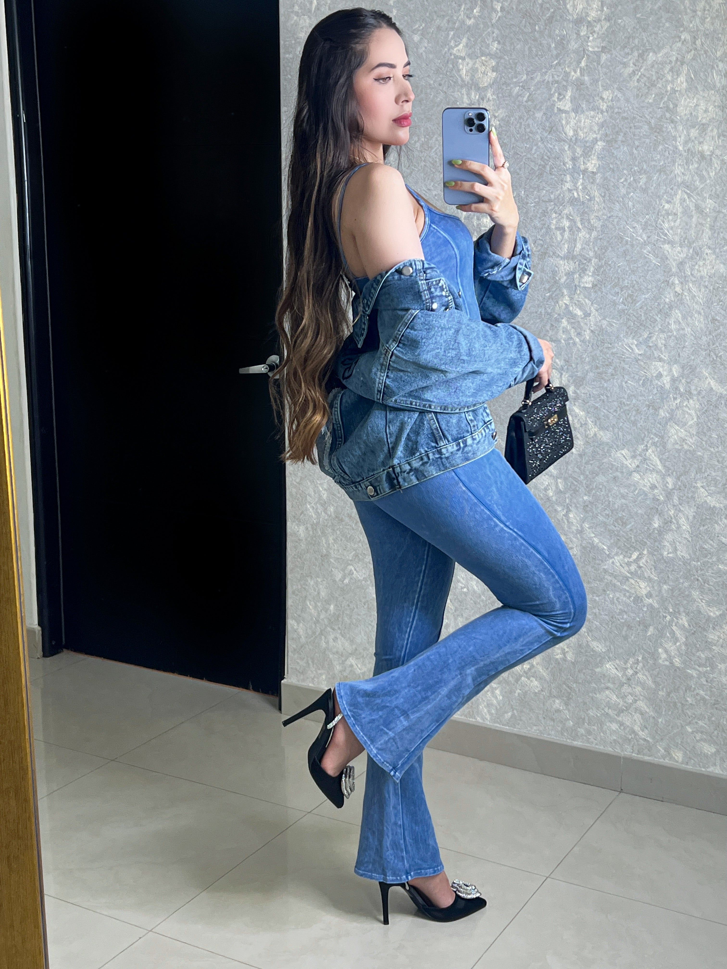 MONO AZUL TIPO CORSET