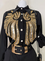 Camisa Negra Pedrería