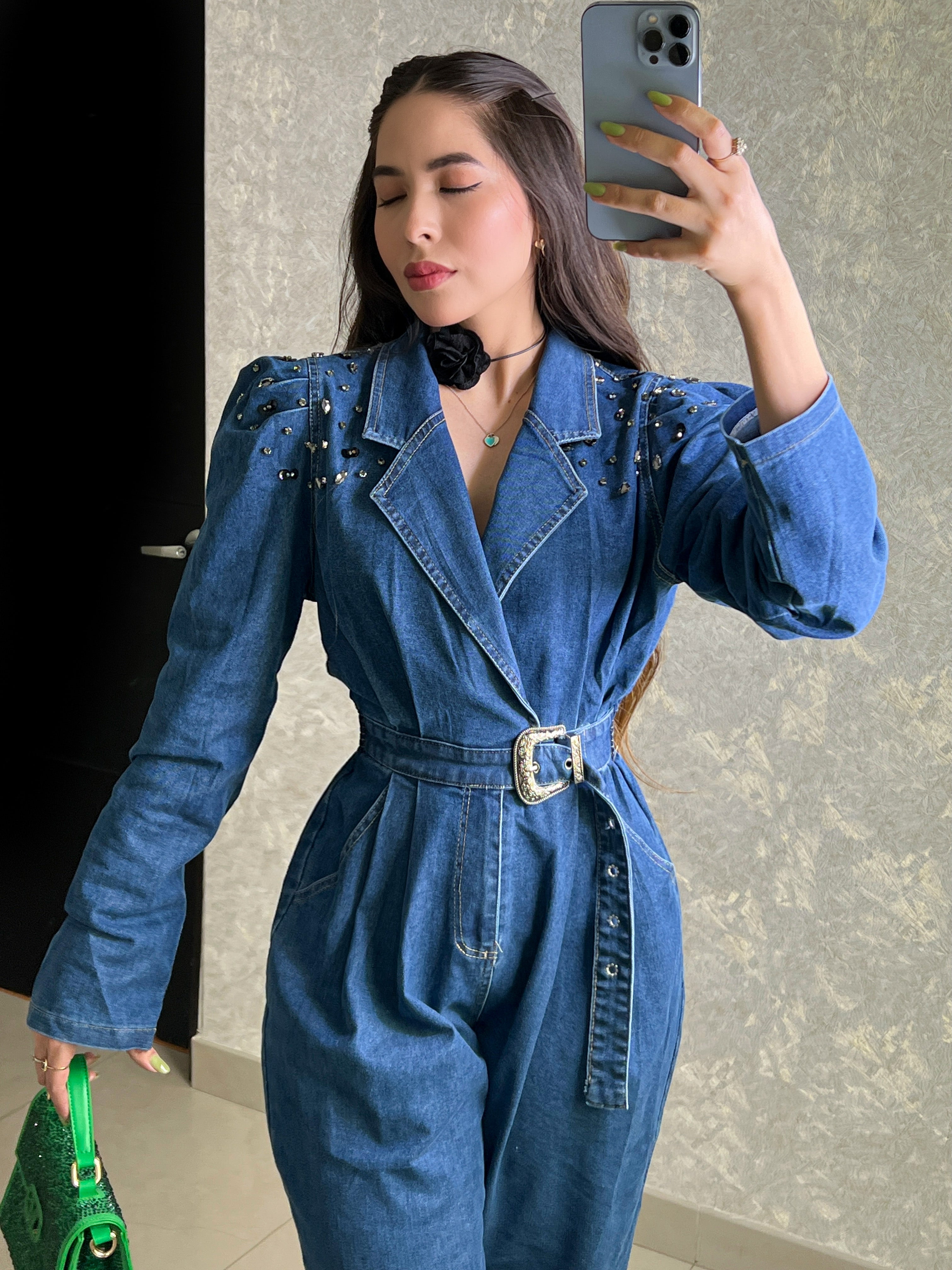 ENTERIZO MEZCLILLA CON HEBILLA