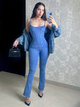 MONO AZUL TIPO CORSET