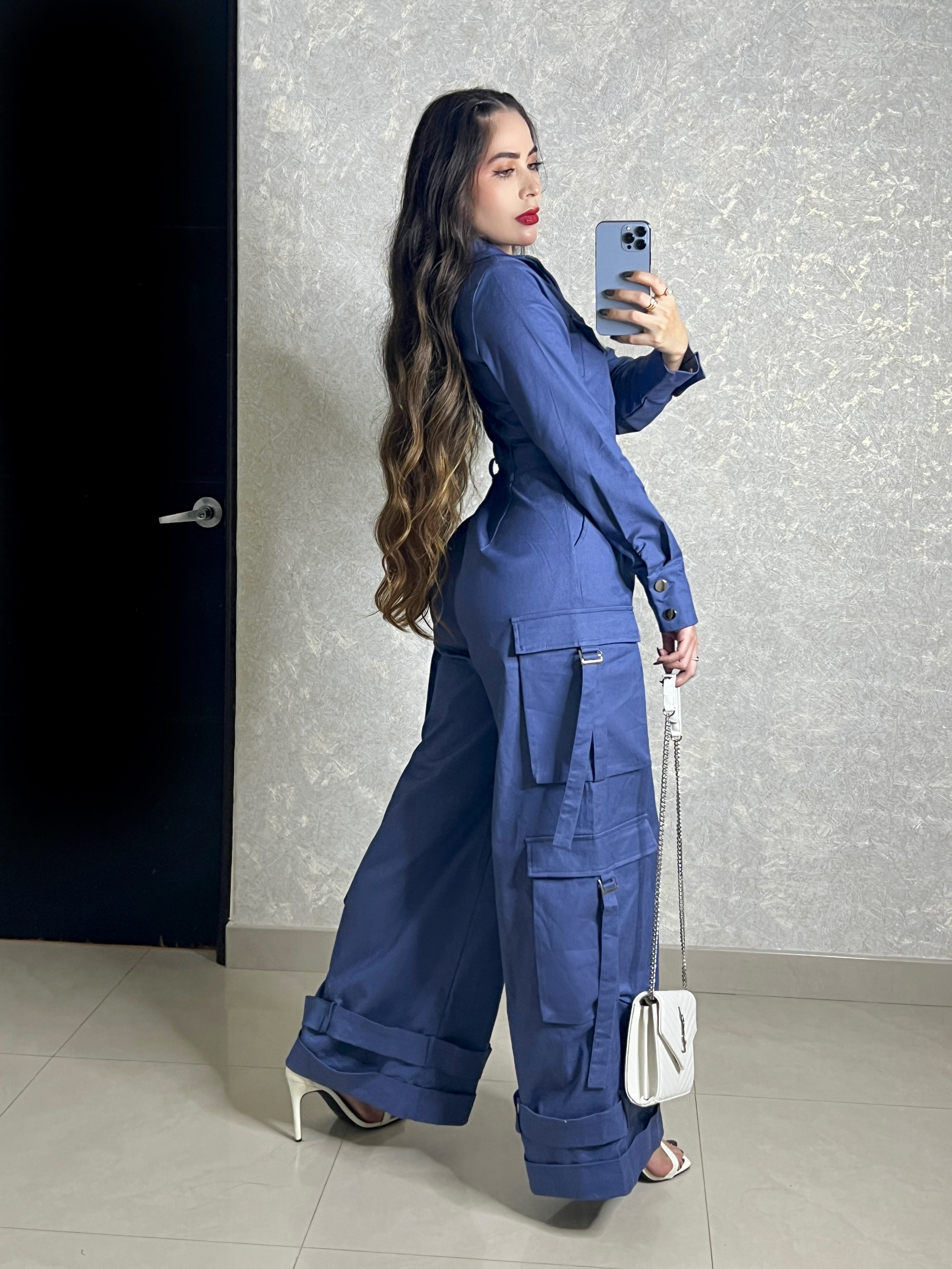 PALAZZO AZUL ESTILO CARGO