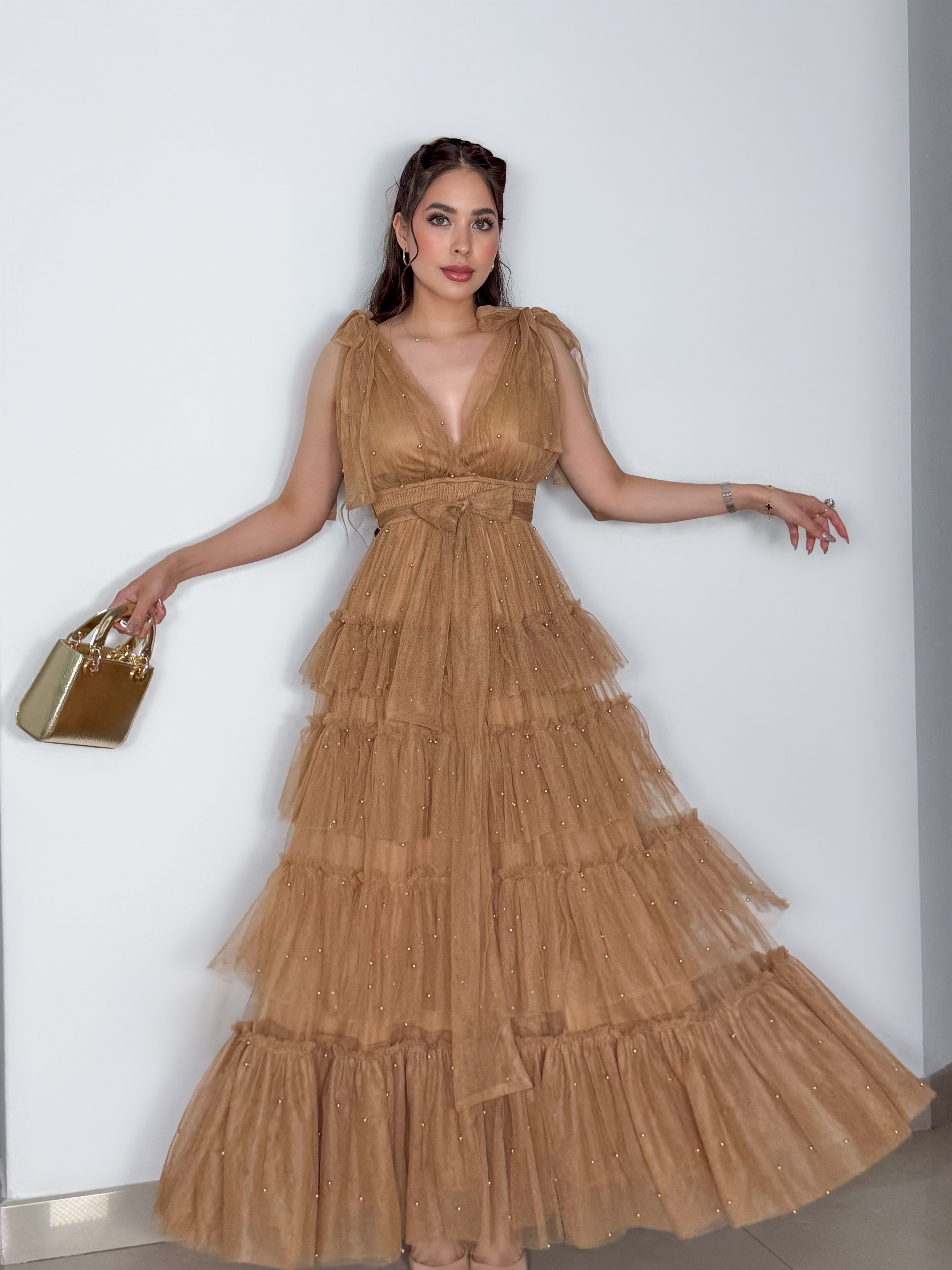 VESTIDO BELLY CAMEL
