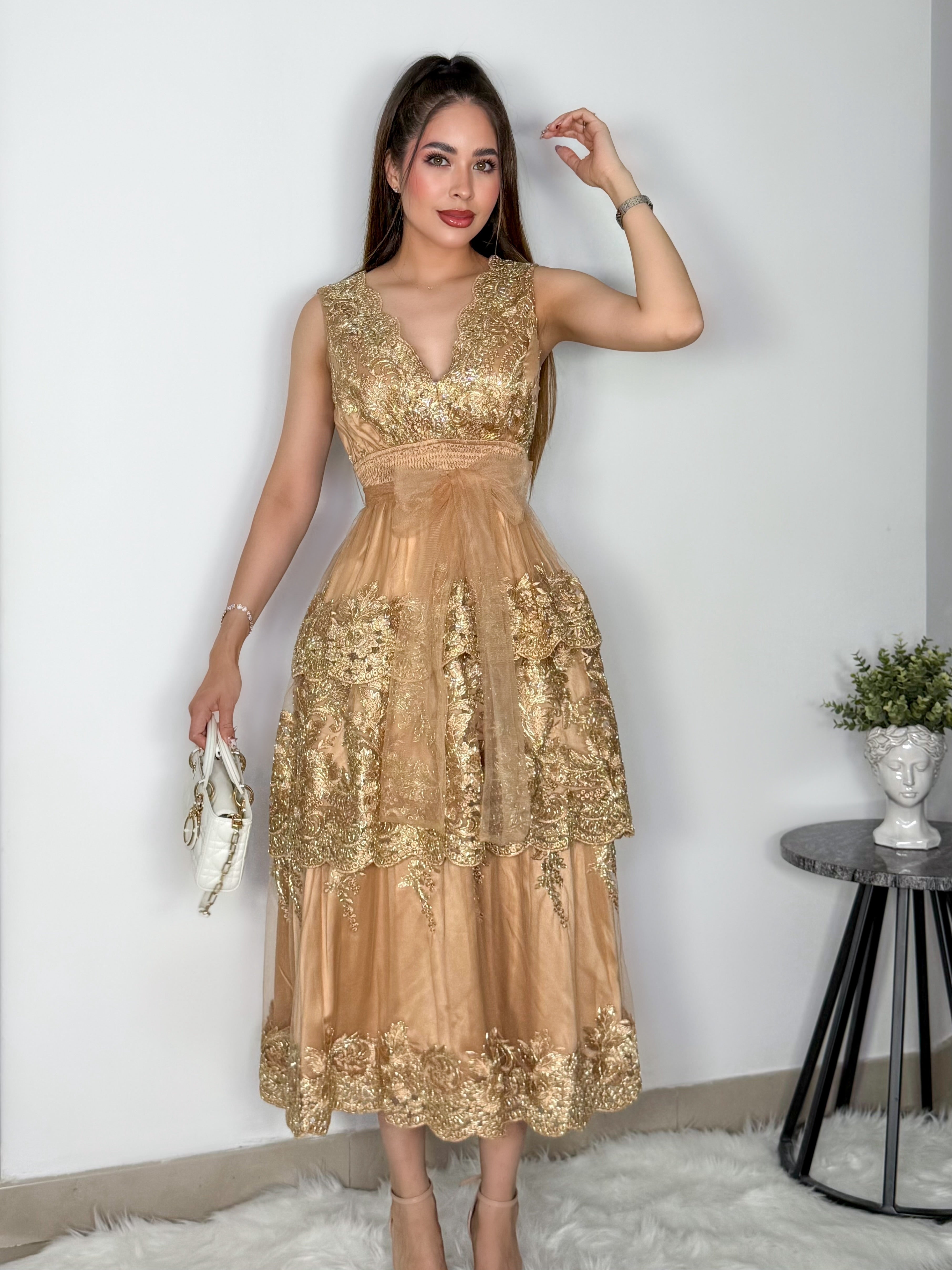 VESTIDO NATALI CAMEL