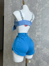 TOP AZUL CON PERLA Y PEDRERÍA