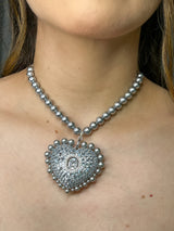 COLLAR CORAZÓN PLATEADO