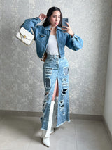 MAXI DENIM FALDA