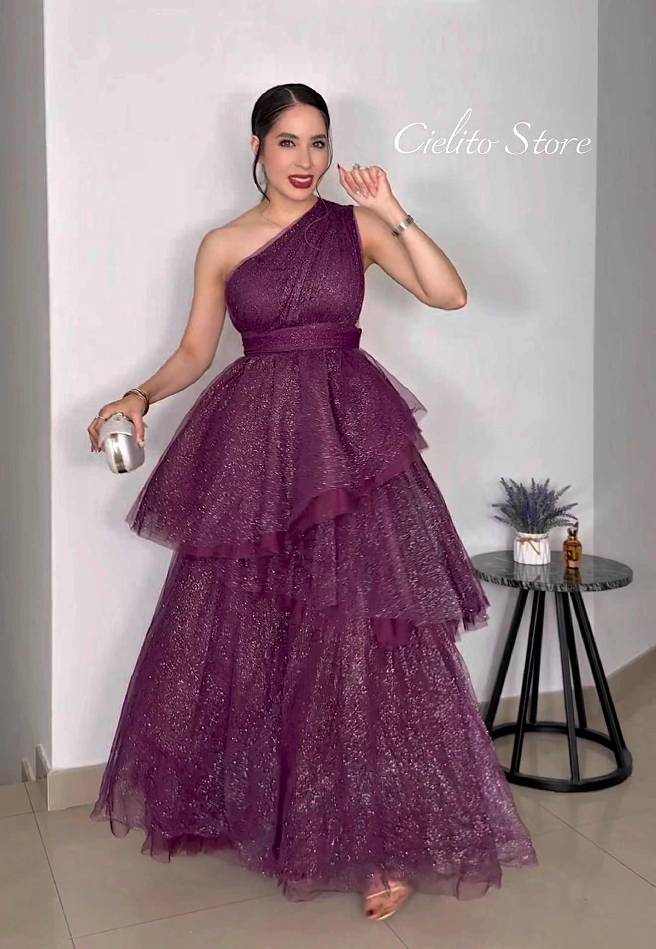 VESTIDO ADRI UVA BRILLANTE