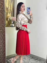 Camisa fucsia satinada