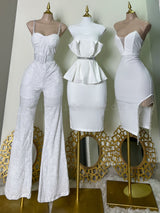 VESTIDO BLANCO CON PERLAS