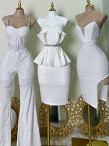 VESTIDO BLANCO CON PERLAS