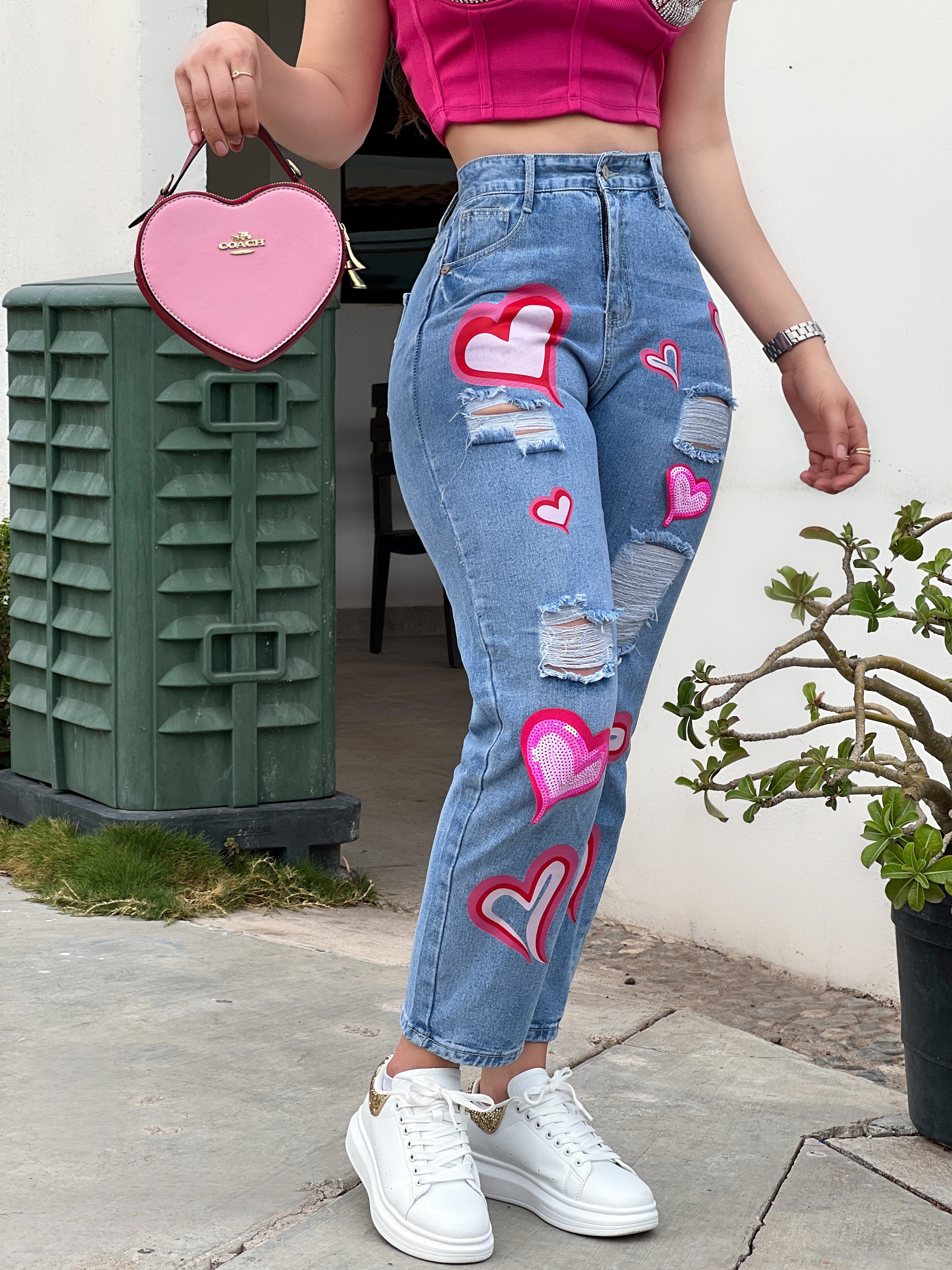 PANTALÓN CORAZÓN ROSA