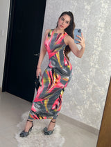 VESTIDO DRAPEADO GRIS