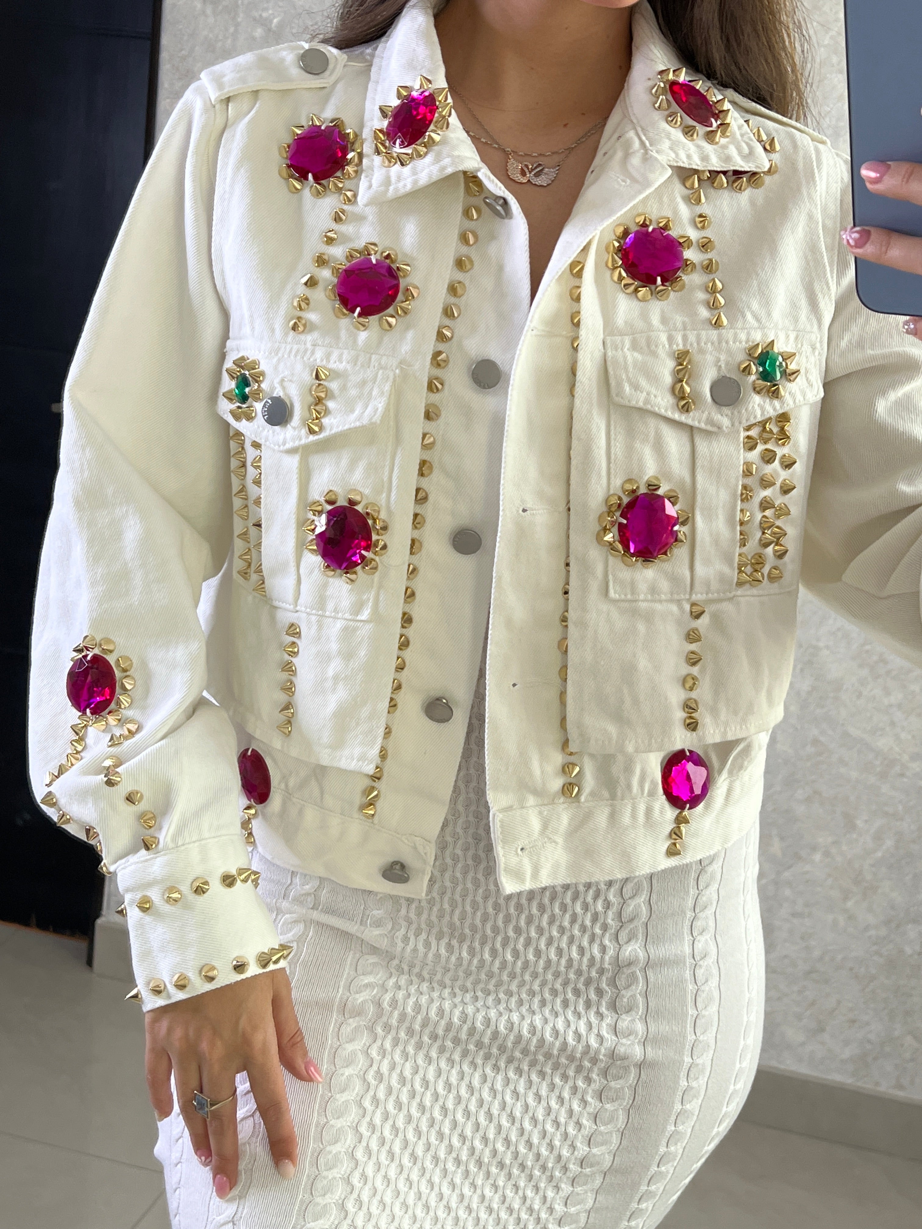 CHAQUETA BLANCA MEZCLILLA
