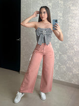PANTALÓN WIDE LEG ROSA