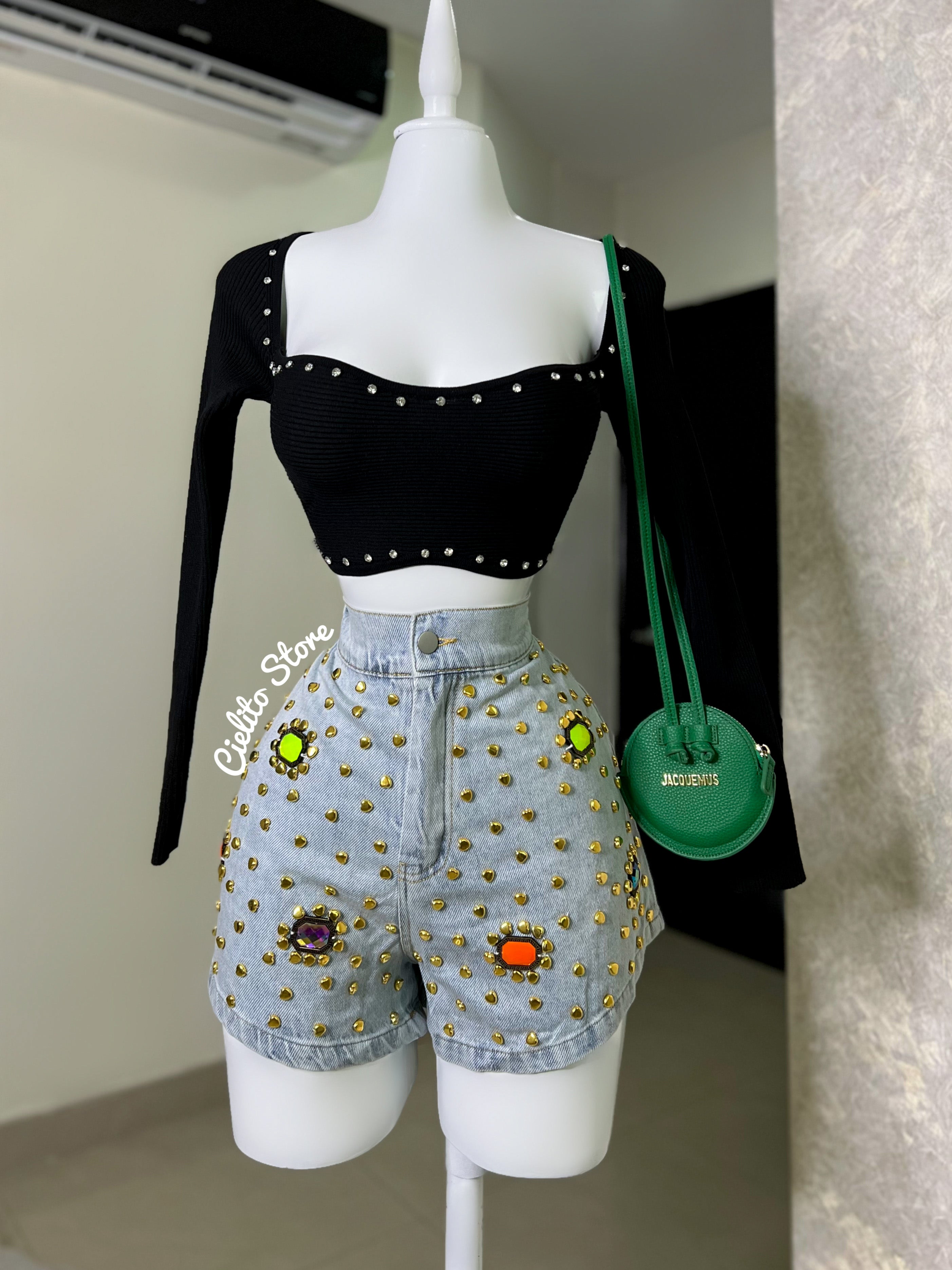 SHORT CORAZÓN DORADO