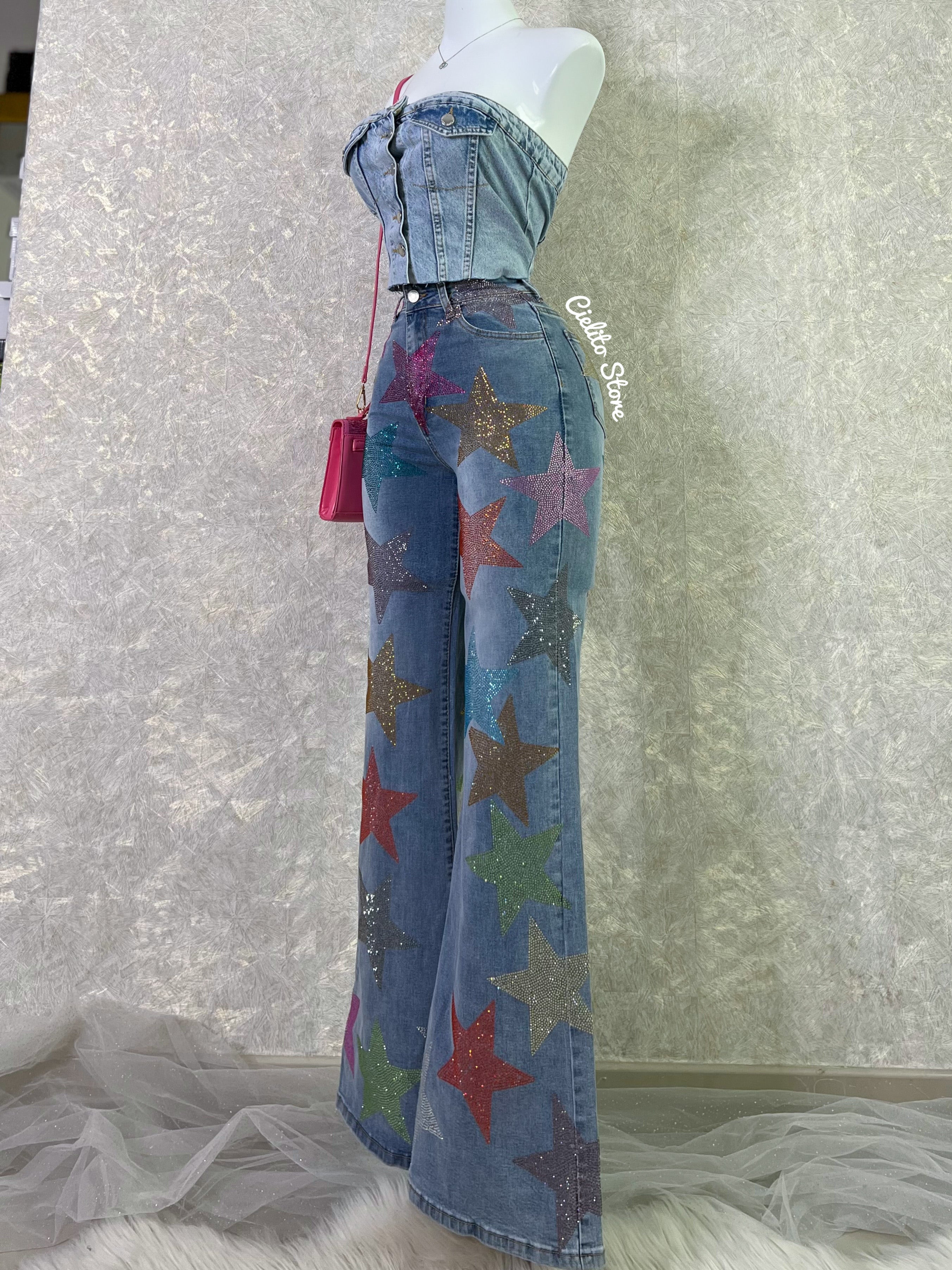 Pantalón de estrellas wide leg