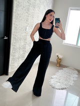SET NEGRO PANTALÓN Y CORSET