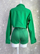 SET CHAQUETA Y SHORT VERDE