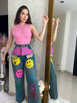 BLUSA ROSA SIN MANGA