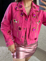 CHAQUETA ROSA MEZCLILLA