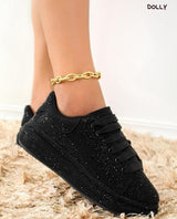 TENIS NEGROS CON PEDRERÍA