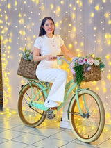 SET BLANCO CON BOTÓN DORADO