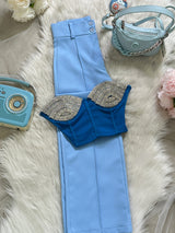 CORSET AZUL CON PEDRERÍA