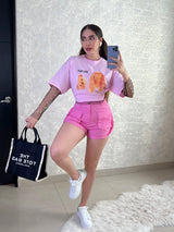 BLUSÓN ROSA PASTEL OSITO