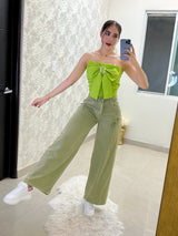 PANTALÓN WIDE LEG OLIVO