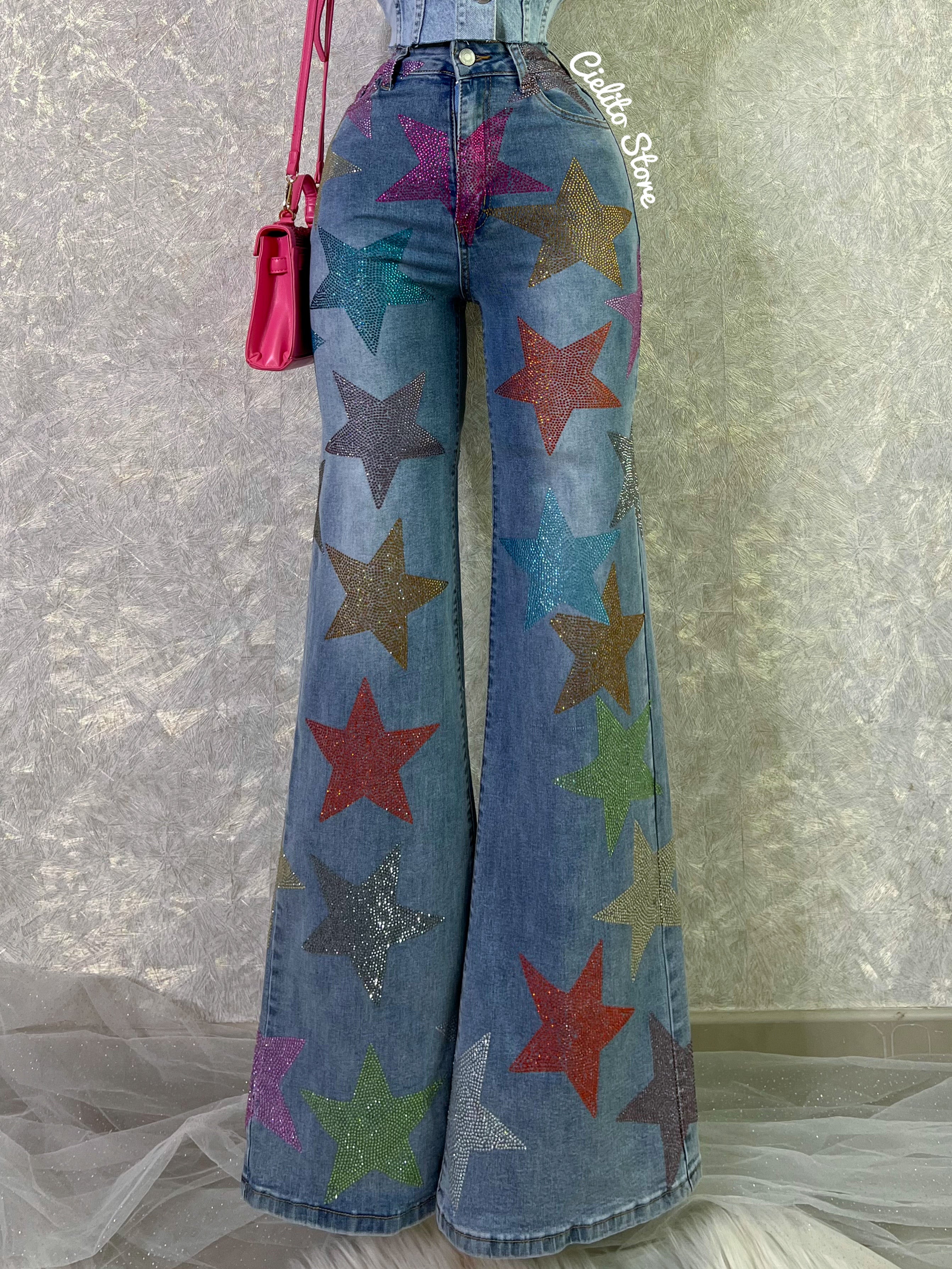 Pantalón de estrellas wide leg