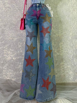 Pantalón de estrellas wide leg