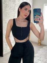 SET NEGRO PANTALÓN Y CORSET