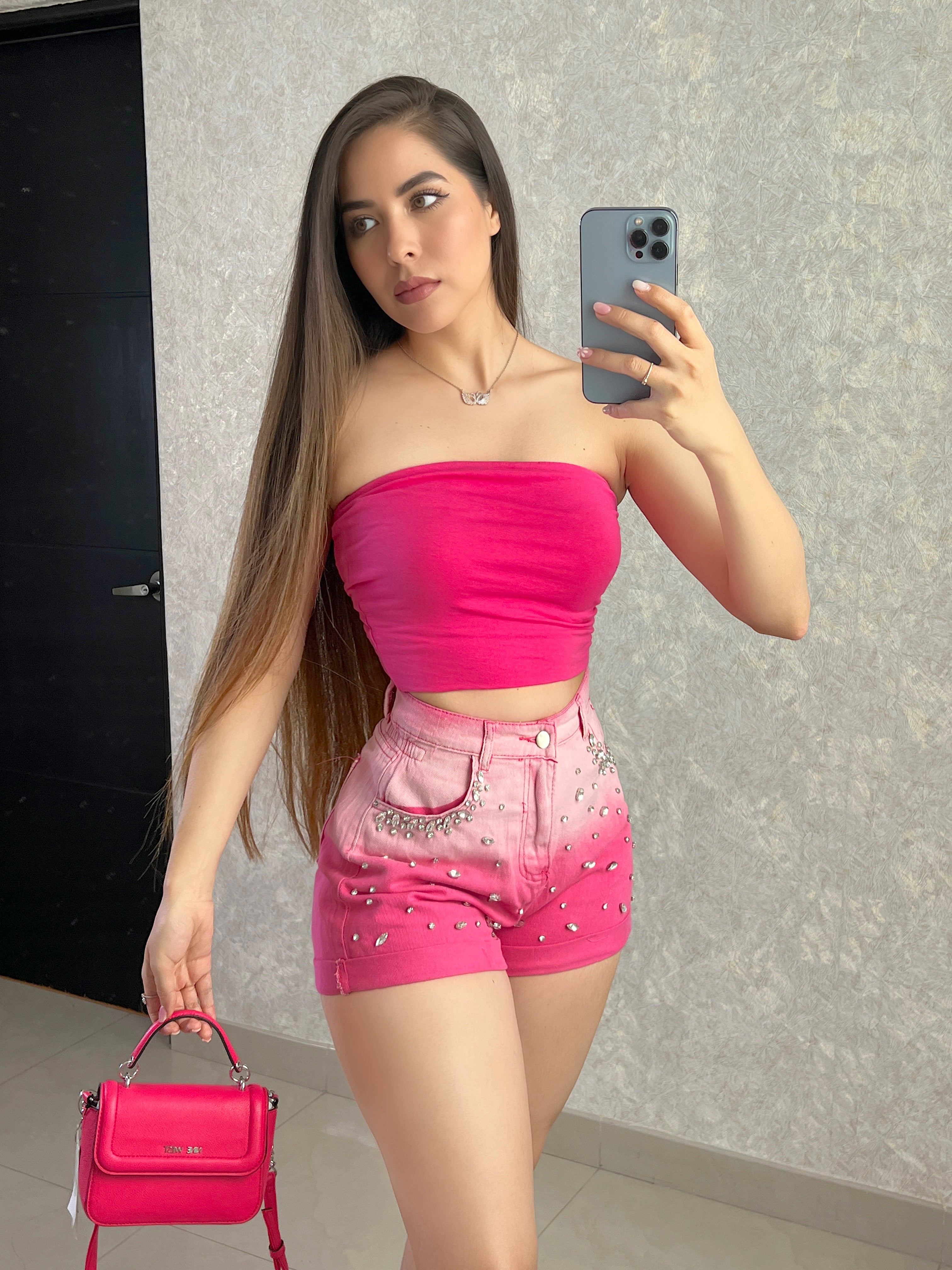 SHORT ROSA DREGRADADO