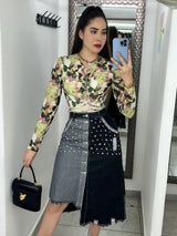 FALDA MEZCLILLA BICOLOR